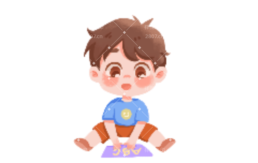 小男孩5教育动态贴纸