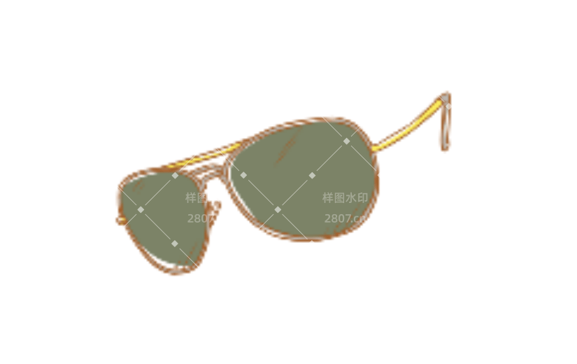 墨镜简约手绘动态贴纸