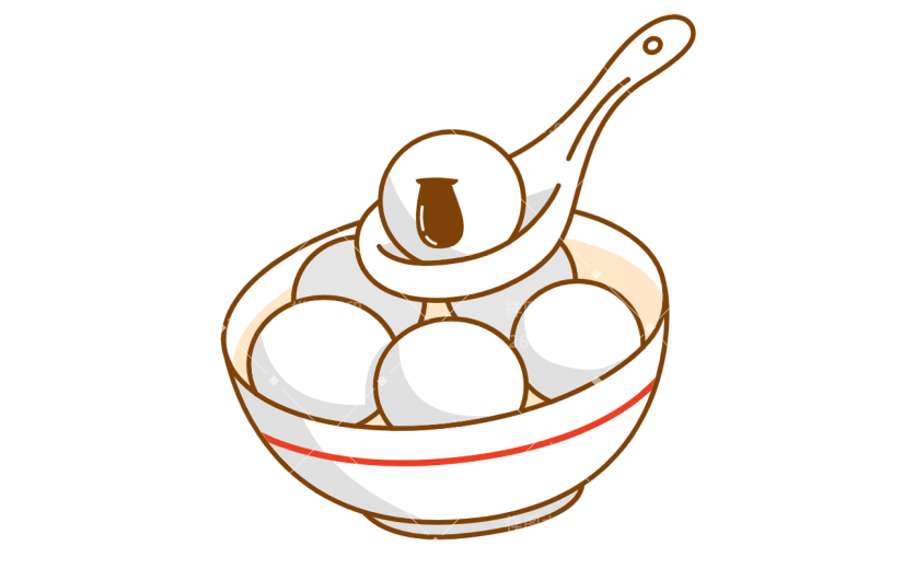 卡通-立冬节气氛围专题贴纸-汤圆