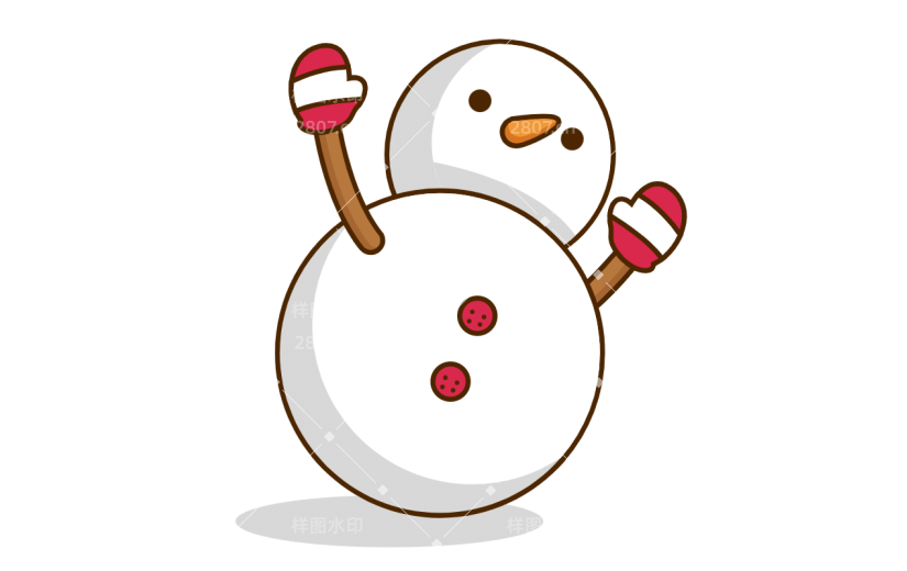 卡通-小雪节气氛围专题贴纸-雪人