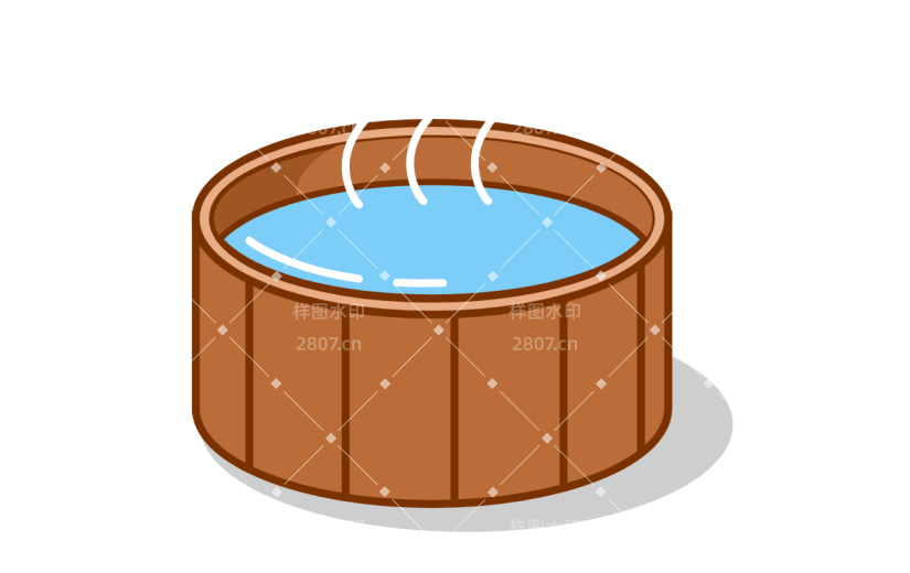卡通-冬至氛围专题贴纸-泡脚桶