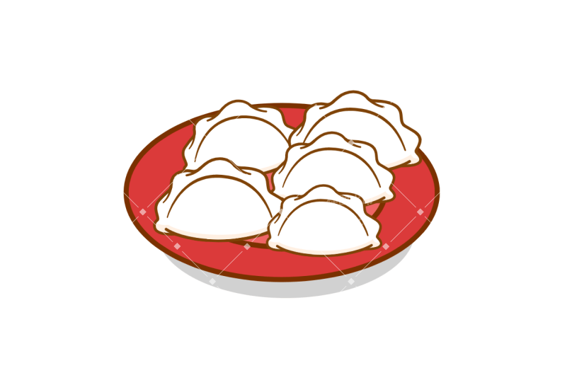 卡通-冬至氛围专题贴纸-饺子