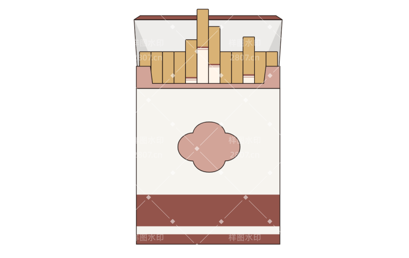 手绘香烟吸烟元素