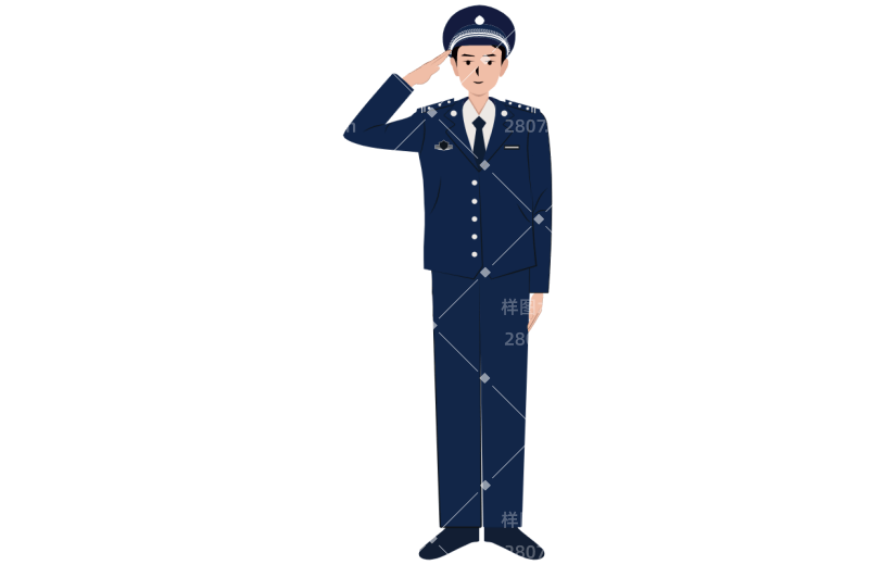 手绘卡通警察元素