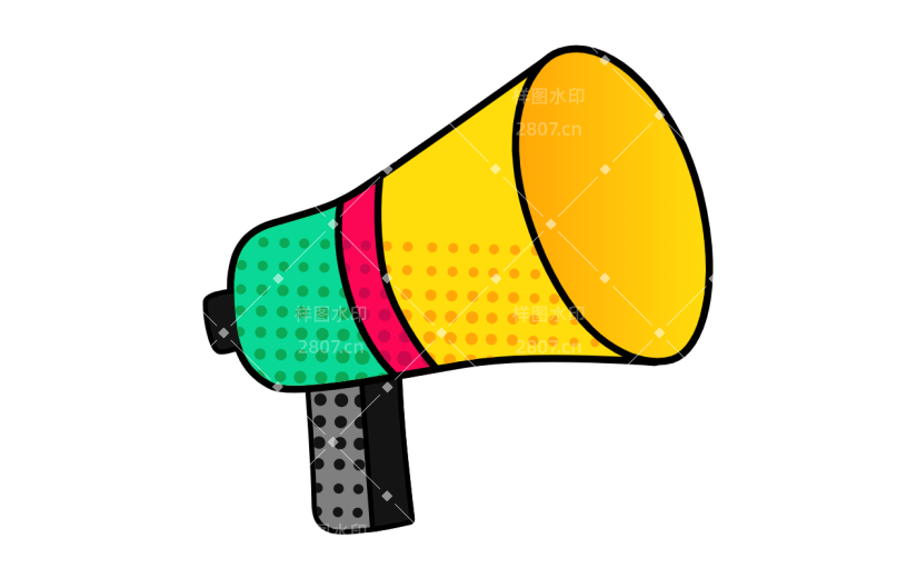 手绘喇叭波普风元素贴纸