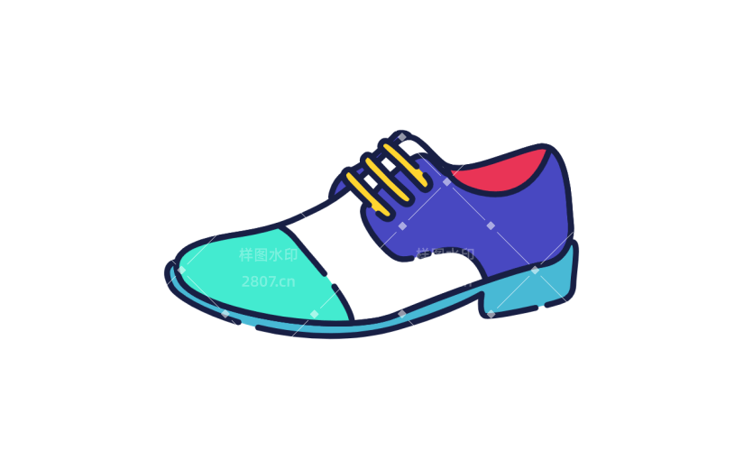 手绘蓝色男鞋MBE风icon