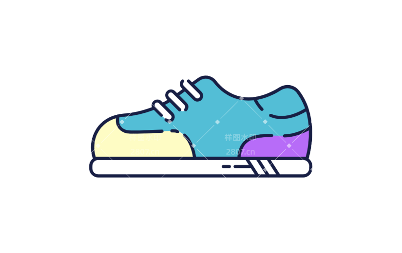 手绘蓝色卡通鞋子MBE风icon