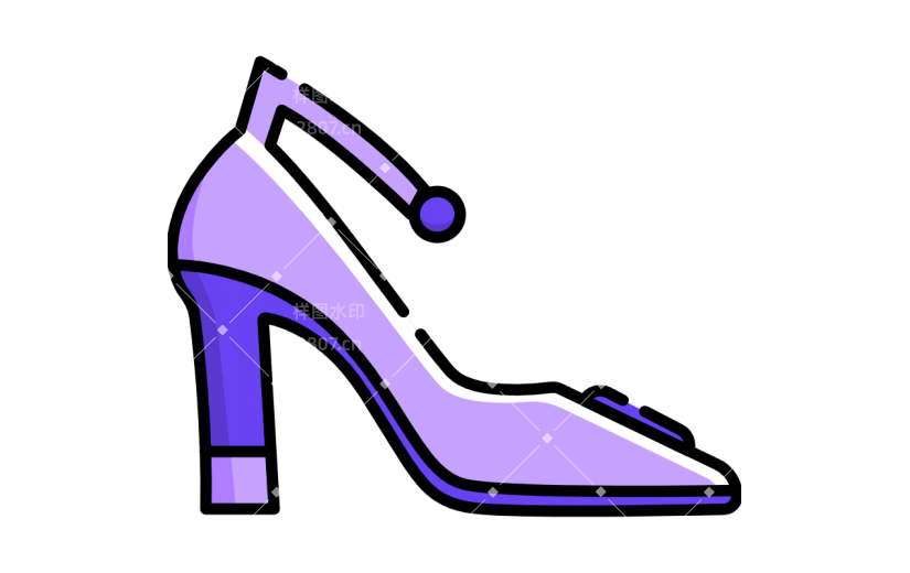 手绘紫色高跟鞋MBE风icon