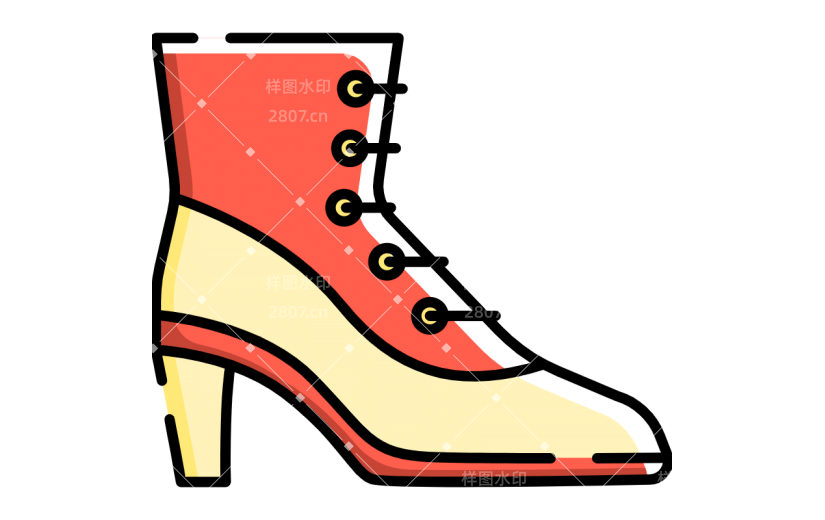 手绘橙色高跟鞋MBE风icon