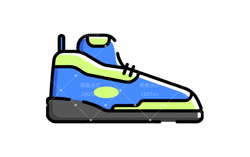 手绘蓝色鞋子MBE风icon