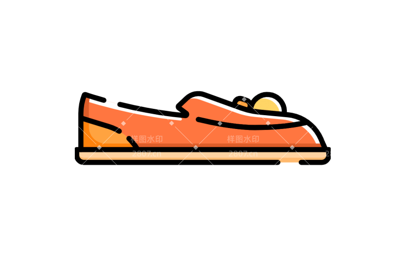 手绘橙色鞋子MBE风icon
