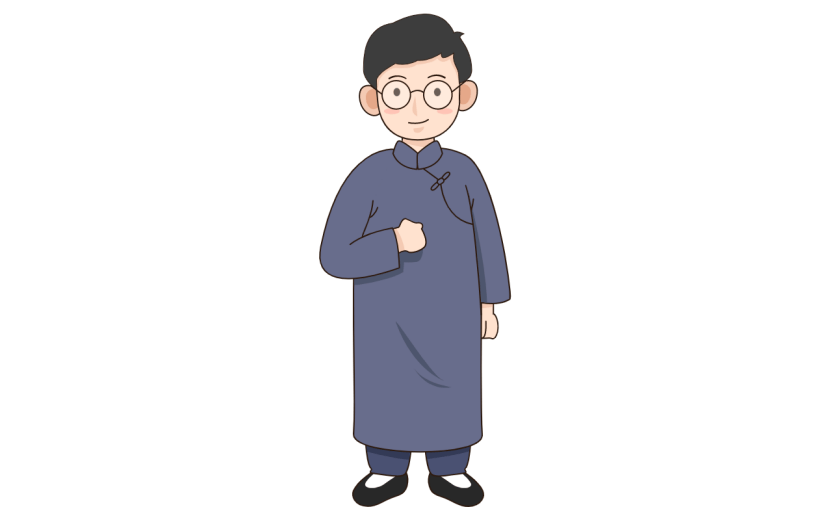 手绘民国先生元素8
