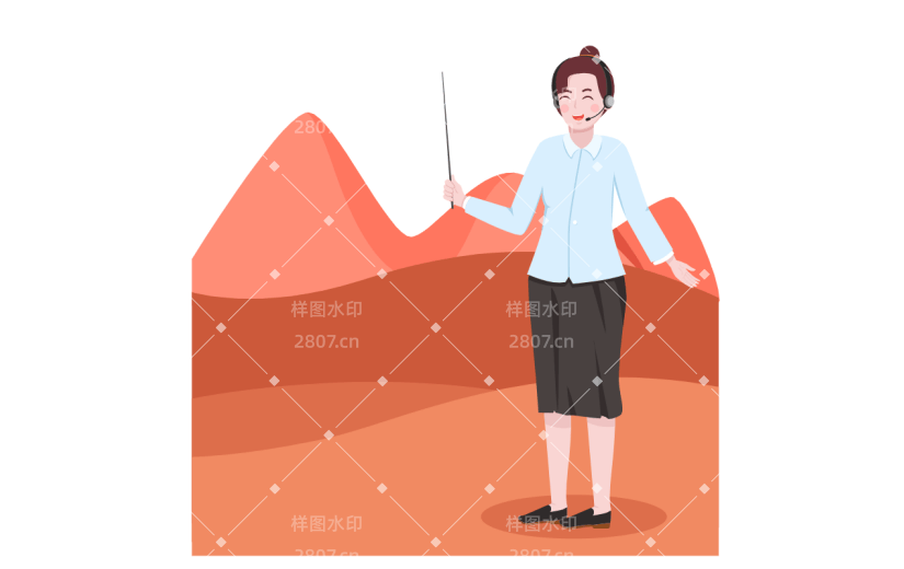 手绘女孩人物角色导游元素4