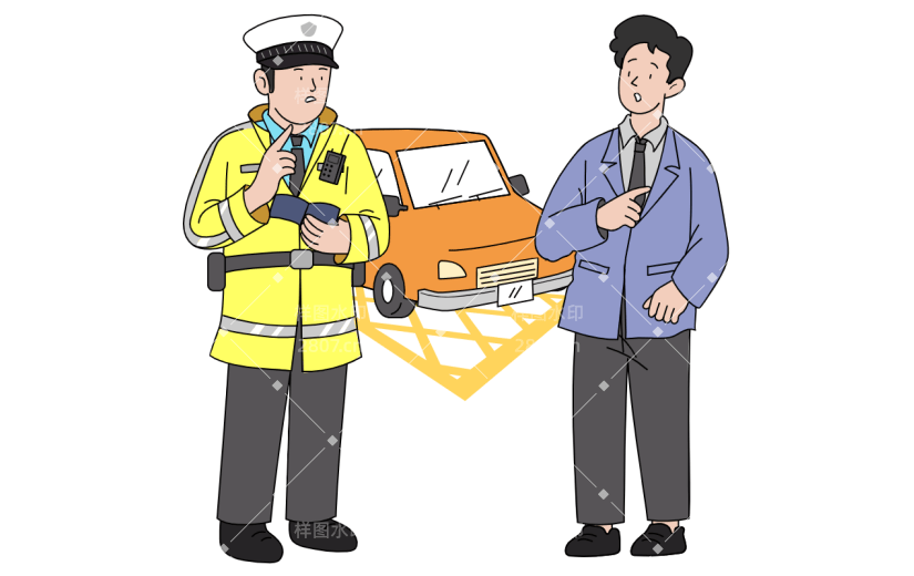 韩漫风格车祸现场交警执法场景5