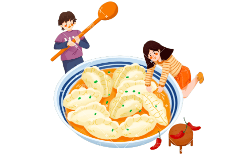 立冬元素创意贴纸-手绘