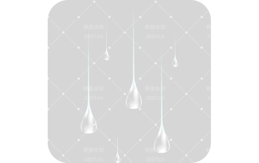 二十四节气谷雨白色线条水滴元素素材