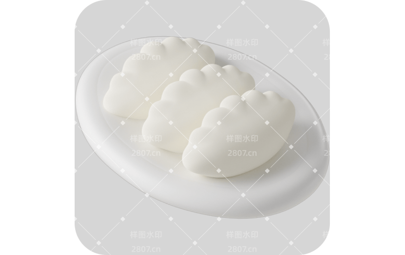 传统节气冬至卡通感3D立体饺子元素素材