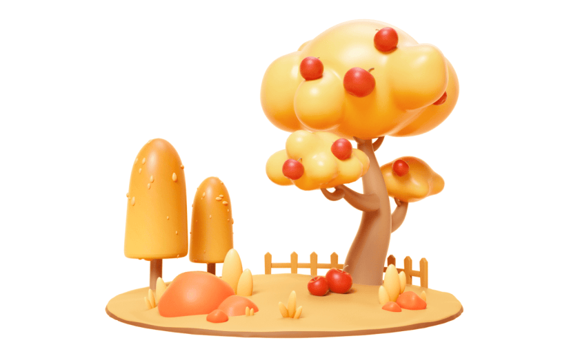 传统节气秋分秋天秋日秋季3DC4D植物场景元素