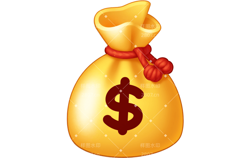 营销卖货钱袋子拟物风格emoji贴纸AIGC