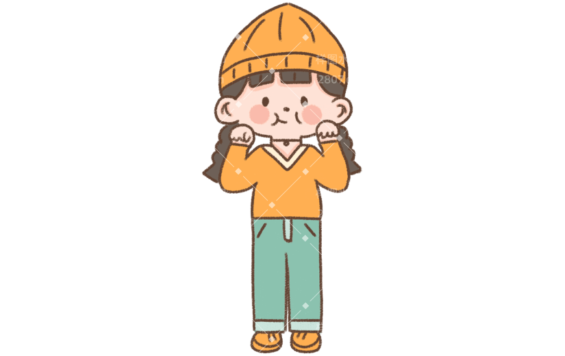 卡通小女孩Q版情人节形象贴纸