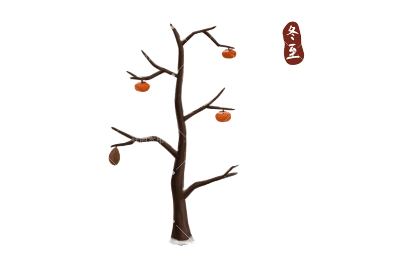 中国风冬至节气元素贴纸