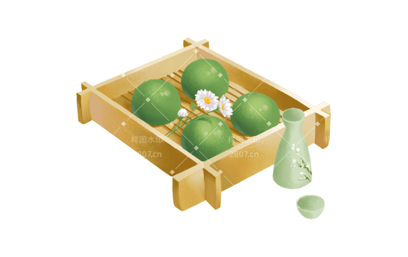清明节清明写实风插画青团美食元素素材