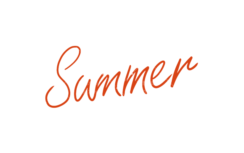 夏天夏季通用手写英文SUMMER红色艺术字元素素材