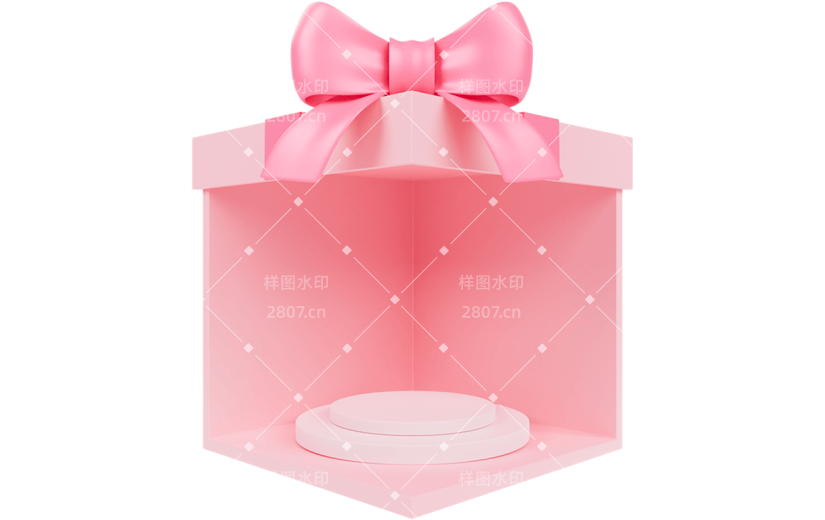 促销通用3D立体C4D开放礼盒展台元素素材