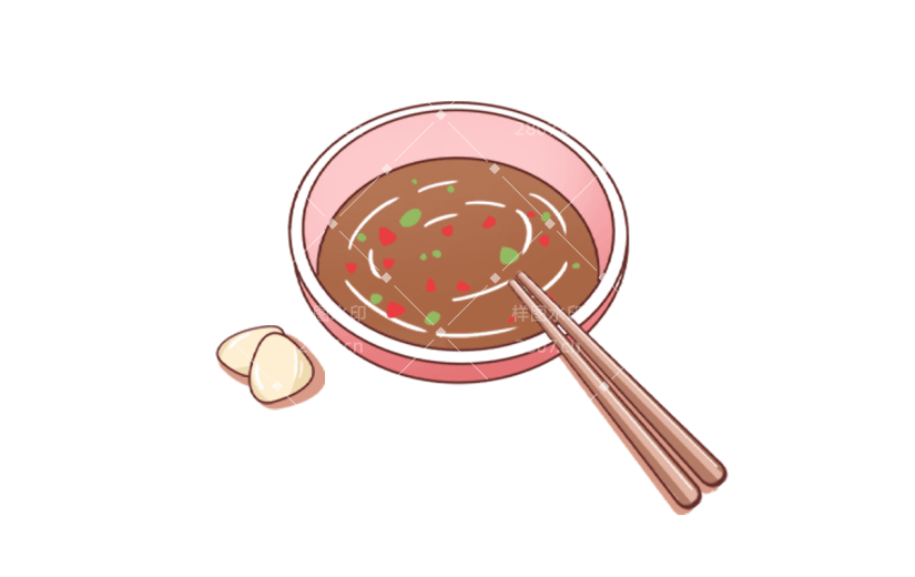 卡通风冬至汤汁元素贴纸