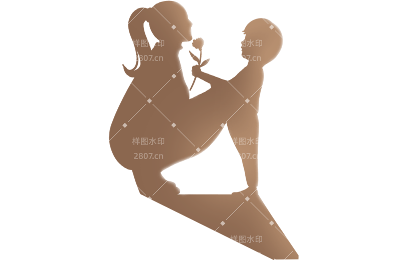 母亲节通用母子温情光影剪影元素素材