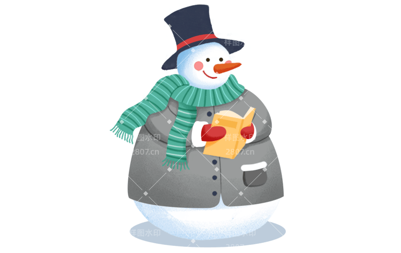 卡通感冬至雪人元素贴纸