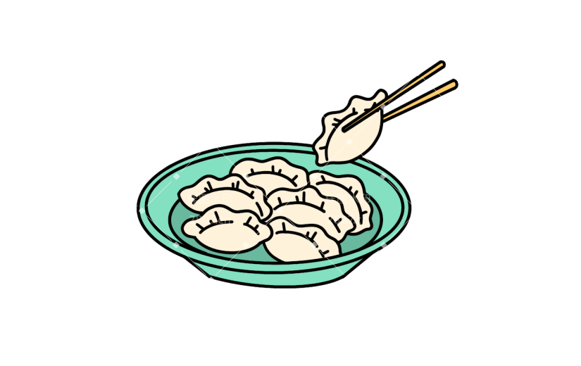 卡通感二十四节气饺子元素贴纸