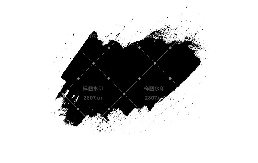 常规内容-艺术字系列黑色毛笔涂抹效果元素