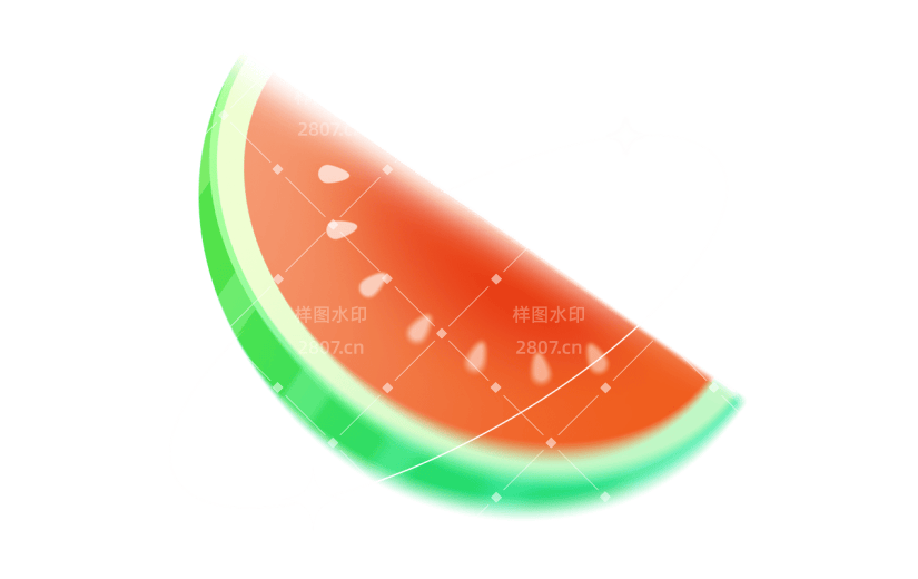 夏天夏季通用弥散风线条西瓜元素素材