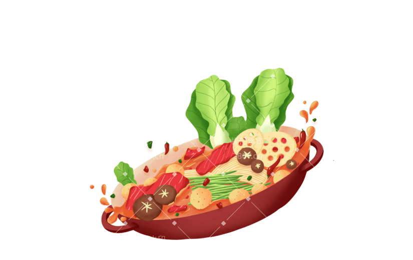 手绘面条飞溅食物贴纸
