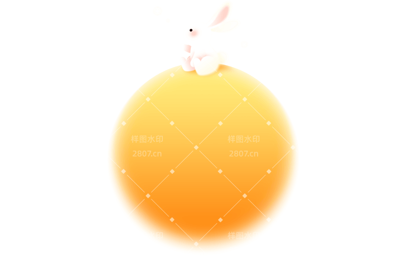 中秋节弥散渐变兔子元素