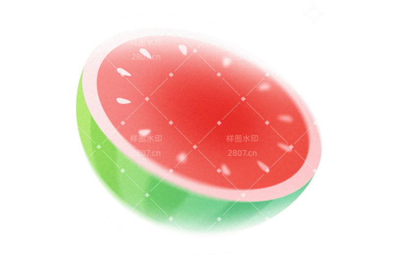 夏天夏季通用弥散风线条西瓜元素素材