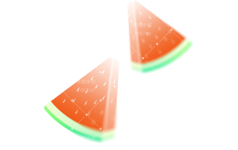 夏天夏季通用弥散风线条西瓜元素素材