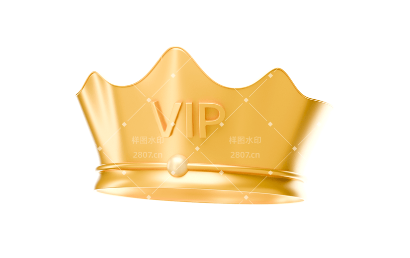 促销通用3D立体C4DVIP金色皇冠元素素材
