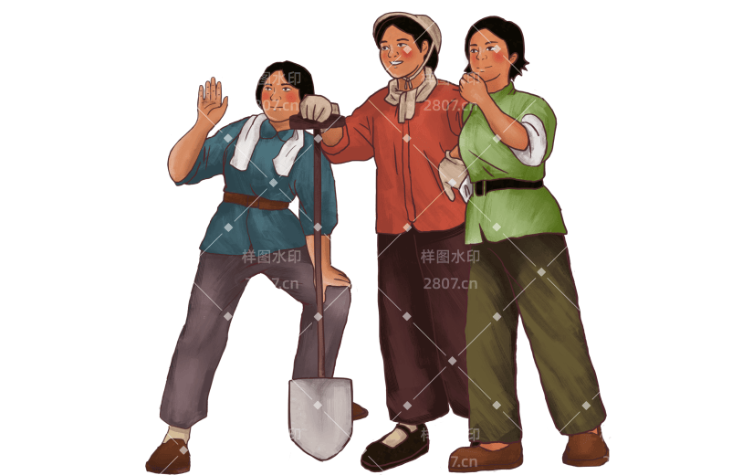 劳动节复古人物常规贴纸2