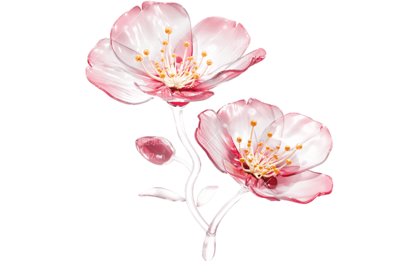 植物通用樱花3D花朵元素素材