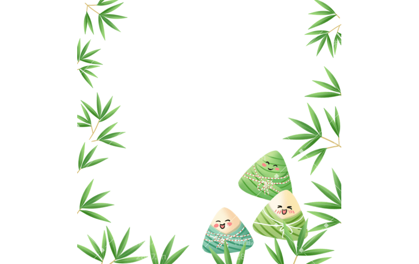 端午节五月初五插画粽子边框素材元素