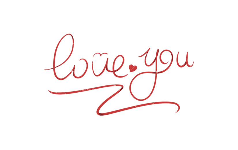 520情人节通用红色love英文花体艺术字元素素材
