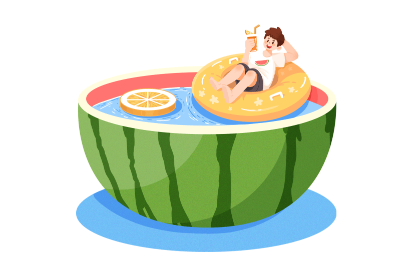 大暑水池图标元素贴纸