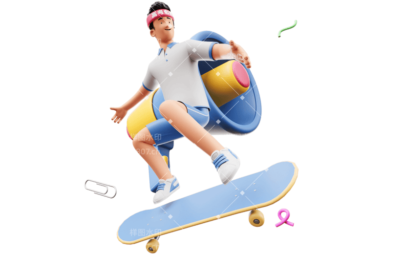 高考通用3D立体C4D高考冲刺人物组合元素素材