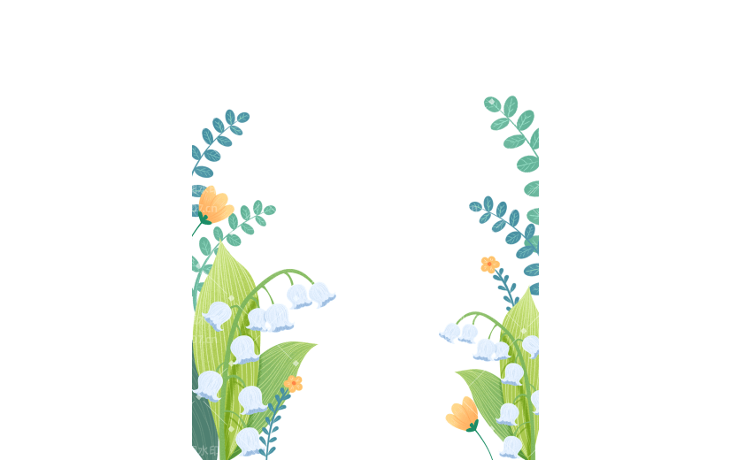 植物通用插画花朵边框元素素材