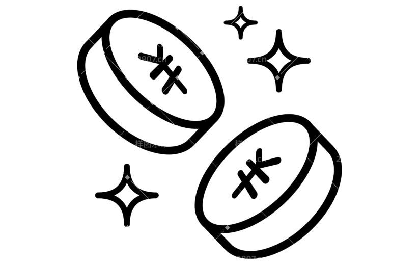 促销通用矢量线条积分金币元素素材