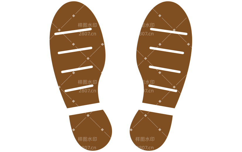 常规内容-图标系列简约感棕色鞋底图标元素
