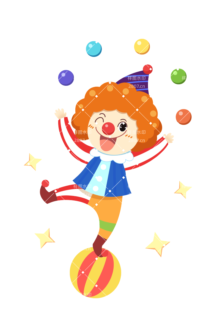 愚人节小丑卡通元素
