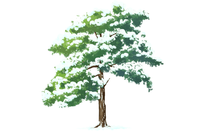 传统节气小雪大雪冬天冬日中国风插画积雪植物